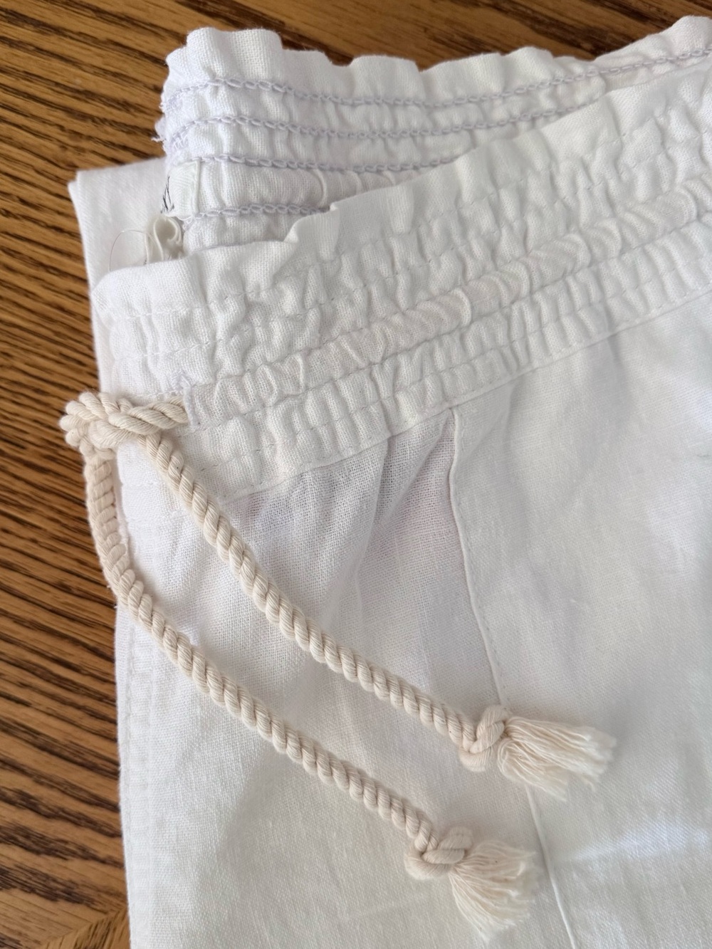 ROXY Oceanside Linen Blend Wide Leg Pants - Sea Salt White - Picture 4 of 10